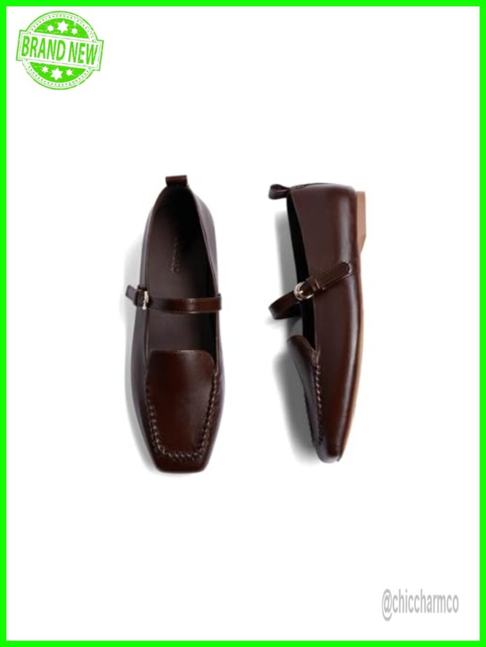 Women's Square Toe Mary Jane Flats Faux Leather Cushioned Comfort Office Loafers